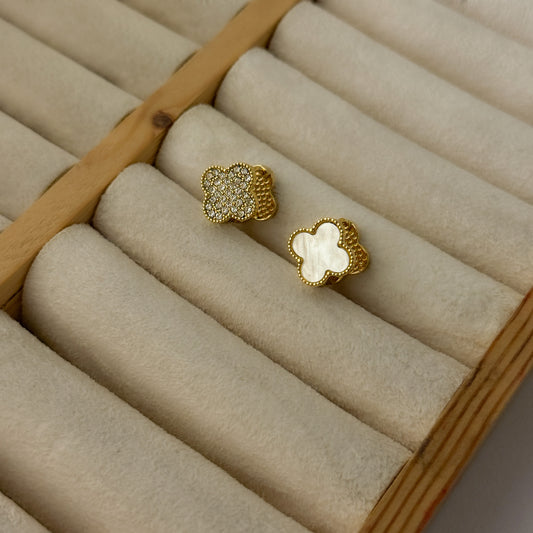 18K Gold Plated Clover 2in1 Earrings