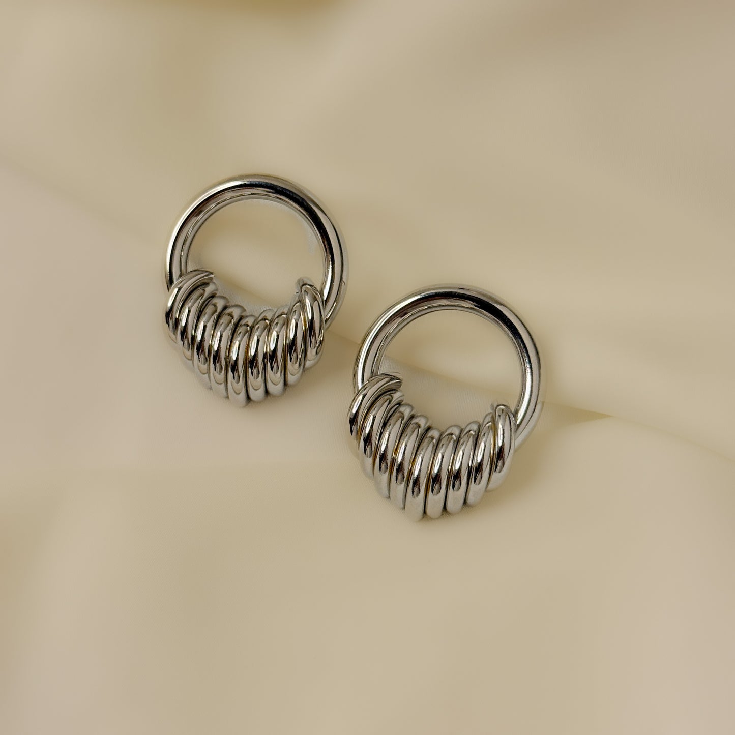 Statement Chic Silver Colour Earrings