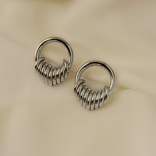 Statement Chic Silver Colour Earrings